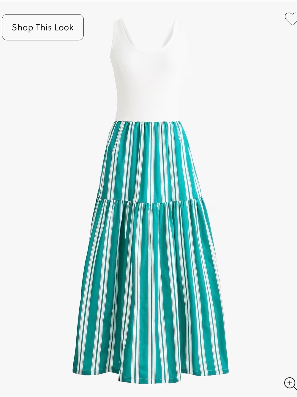 J. Crew Factory Striped Tiered Midi Dress